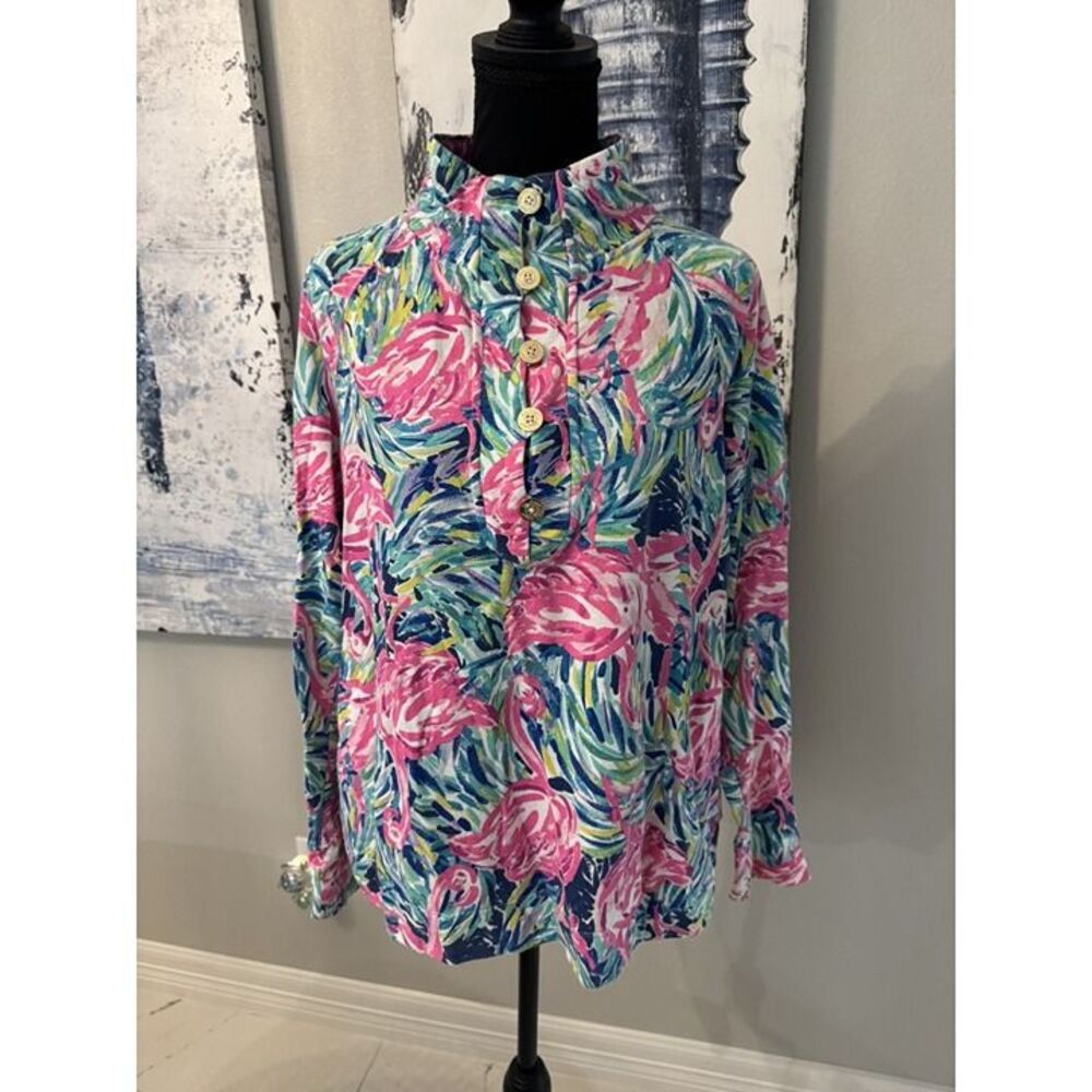 Lilly Pulitzer Beautiful Flamingo Top Ladies M